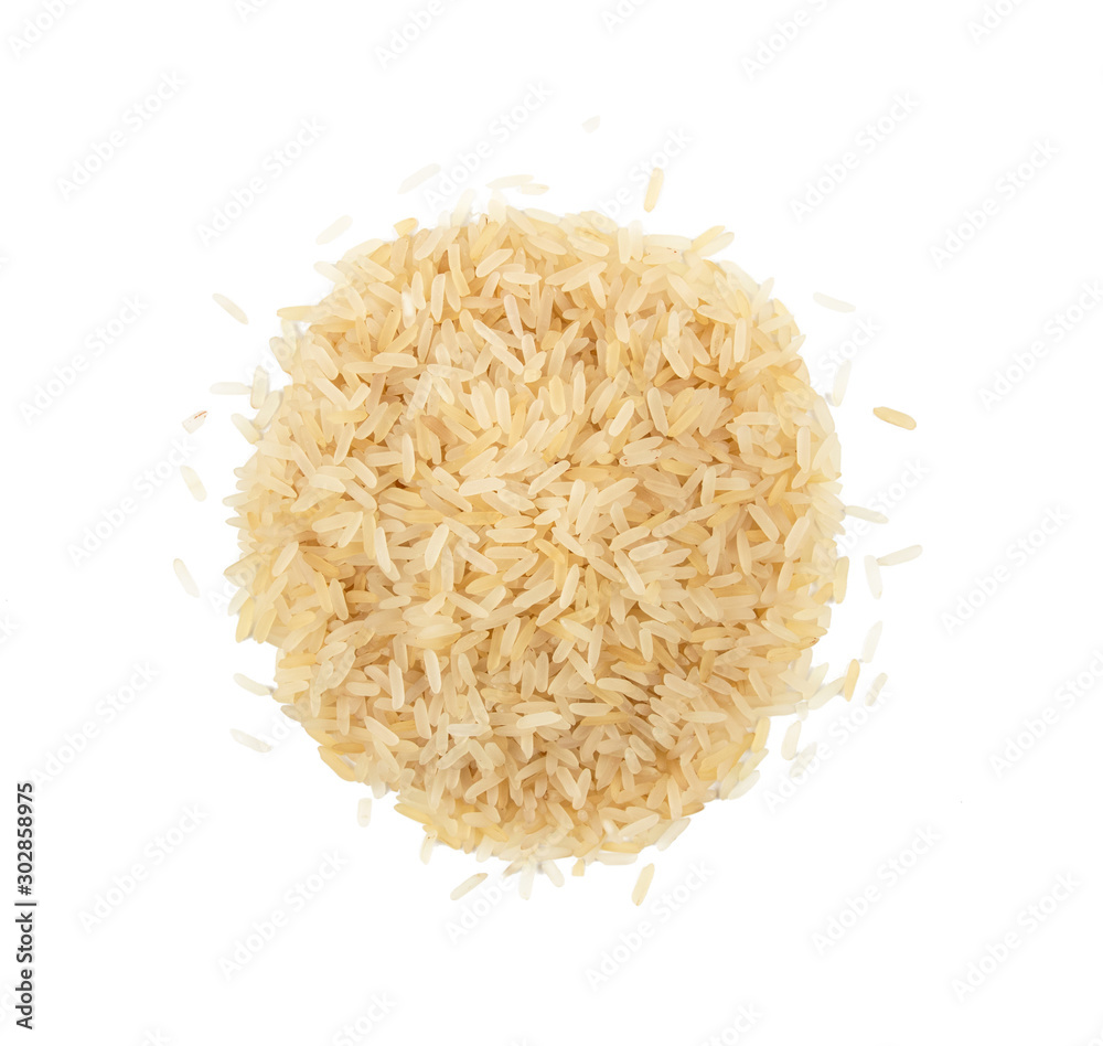 Sprinkled rice on a white background Sprinkled rice on a white background