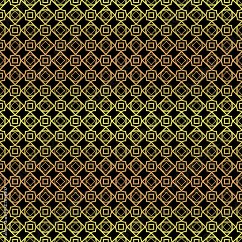 Luxury seamless Lace Geometric Ornament. Vector illustration. Black, gold color