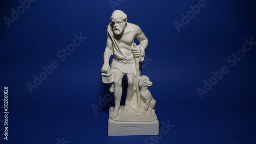 representation of an ancient statue of the Greek philosopher Diogenes photo