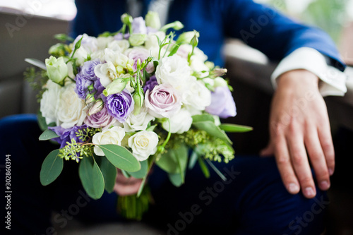 Beautiful modern and elegance wedding bouquet.