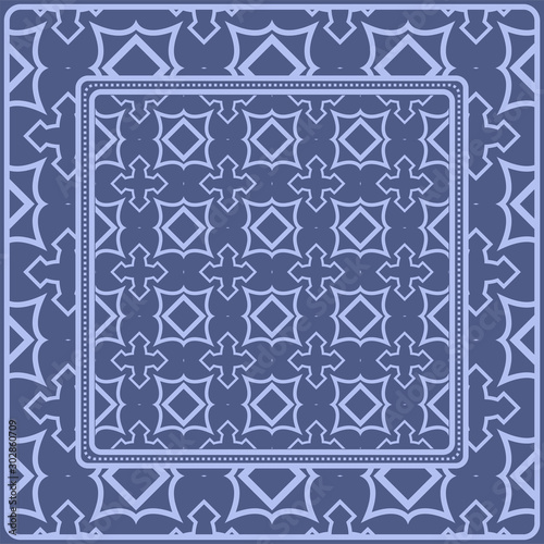 Decorative pattern for fashion print. Sample tablecloth or bandanna design. Vector illustration