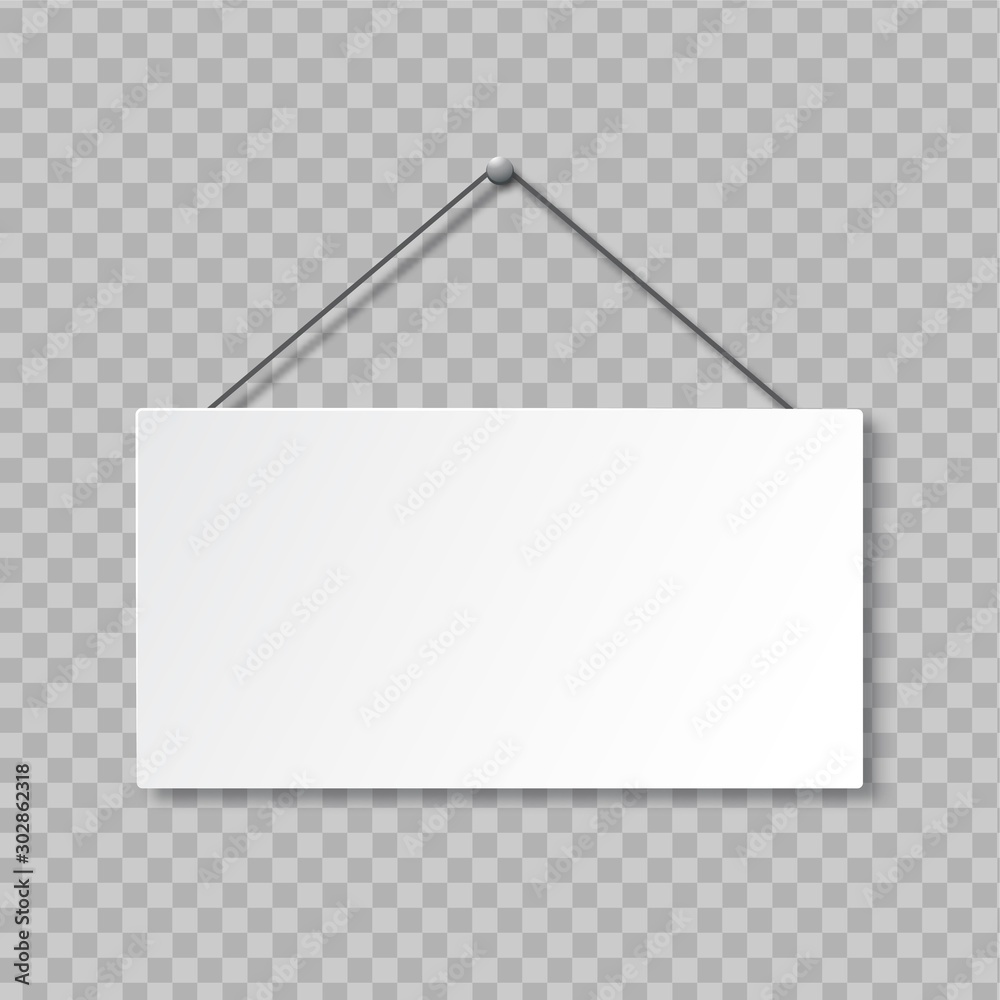 Realistic signboard on transparent background. Door sign 