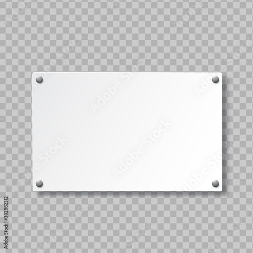 Realistic signboard on transparent background. Door sign  photo