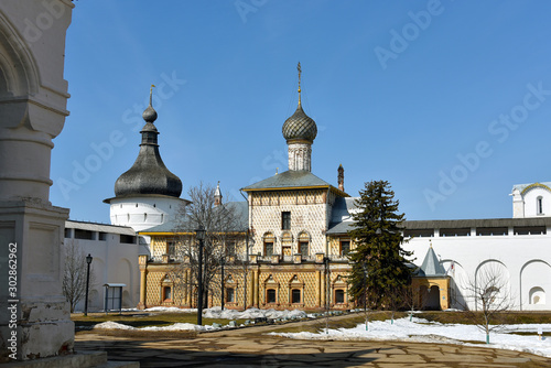 Rostov Veliky Kremlin. Rostov is an ancient Russian city, part of the popular tourist route Golden Ring of Russia