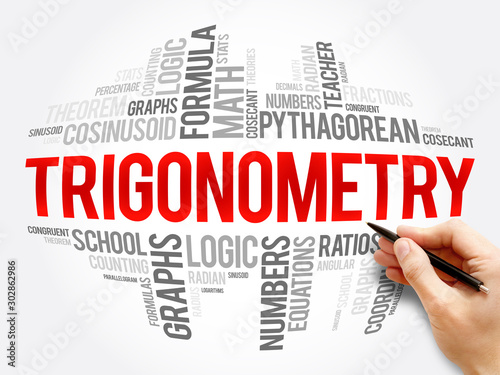 Trigonometry word cloud collage