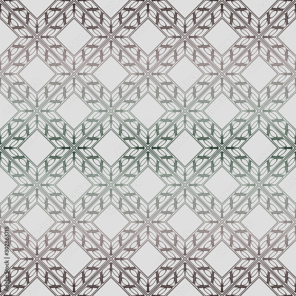 Abstract Vector Seamless Pattern With Abstract Geometric Style. Repeating Sample Figure And Line. Grey, green color Abstract Vector Seamless Pattern With Abstract Geometric Style. Repeating Sample Figure And Line. Grey, green color
