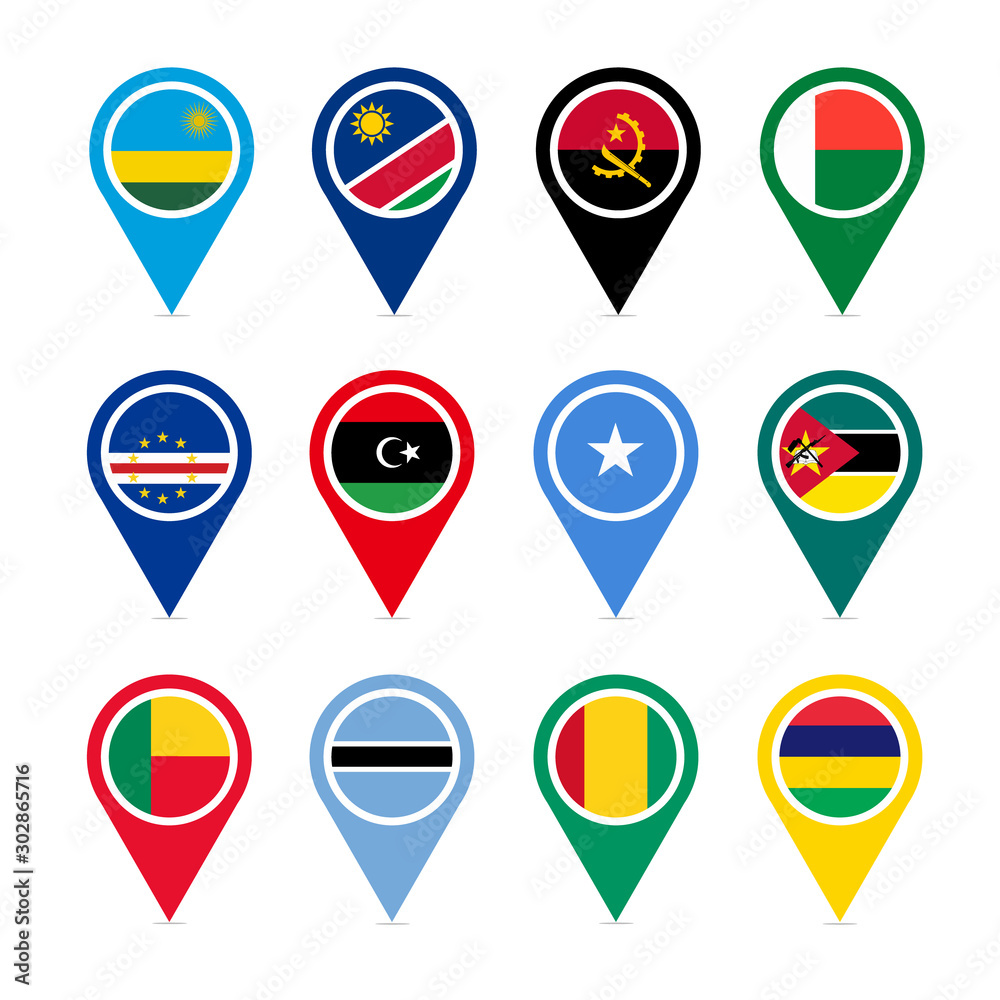 African countries part 3 vector icons design African countries part 3 vector icons design