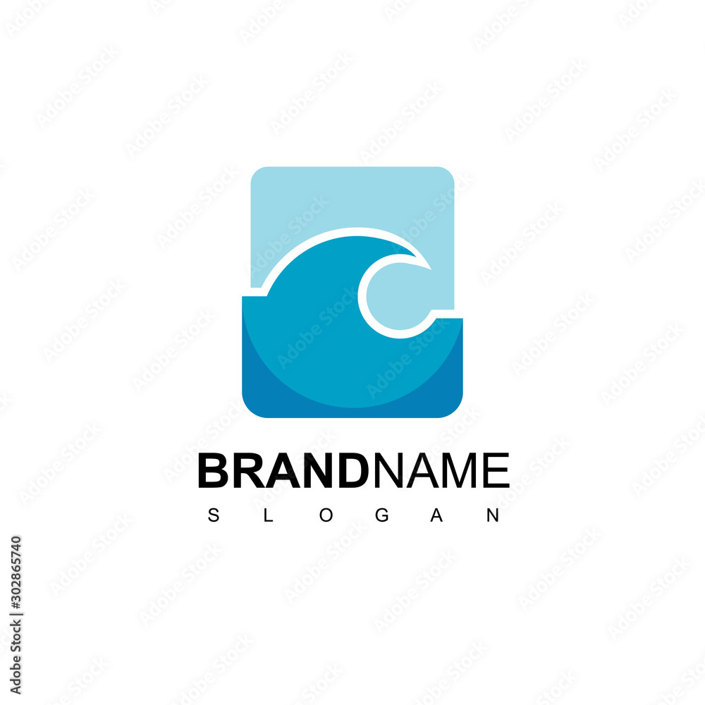 Fototapeta premium Ocean, Wave Logo Design Vector