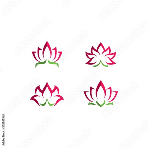Beauty Vector Lotus flowers design logo Template design 