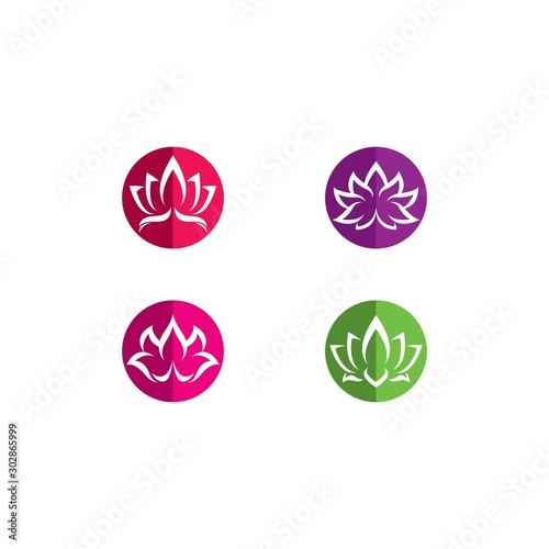 Beauty Vector Lotus flowers design logo Template design 