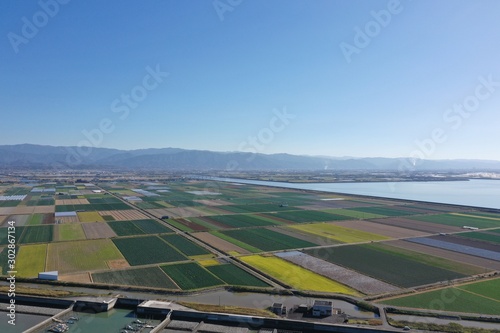 A vast farmland facing the sea