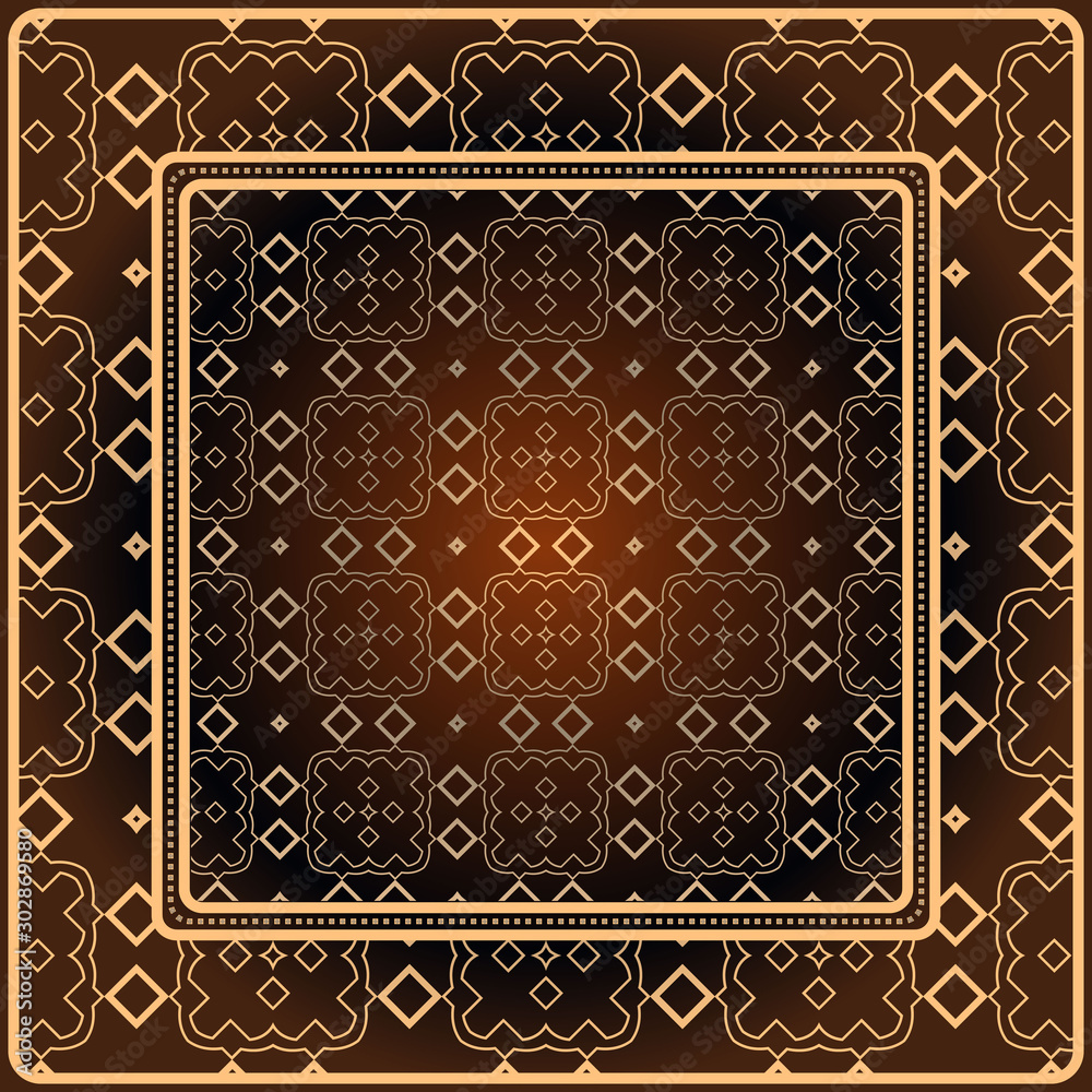 Obraz premium Decorative print with geometric pattern. Vector illustration