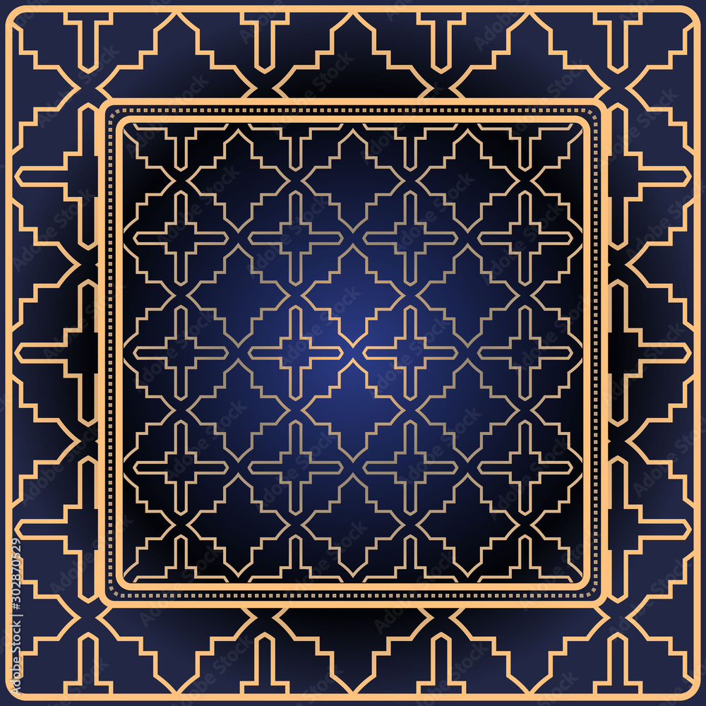 Obraz premium Decorative print with geometric pattern. Vector illustration