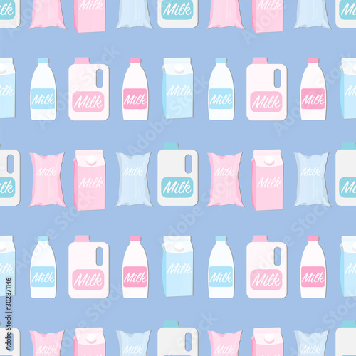 vector seamless pattern with milk