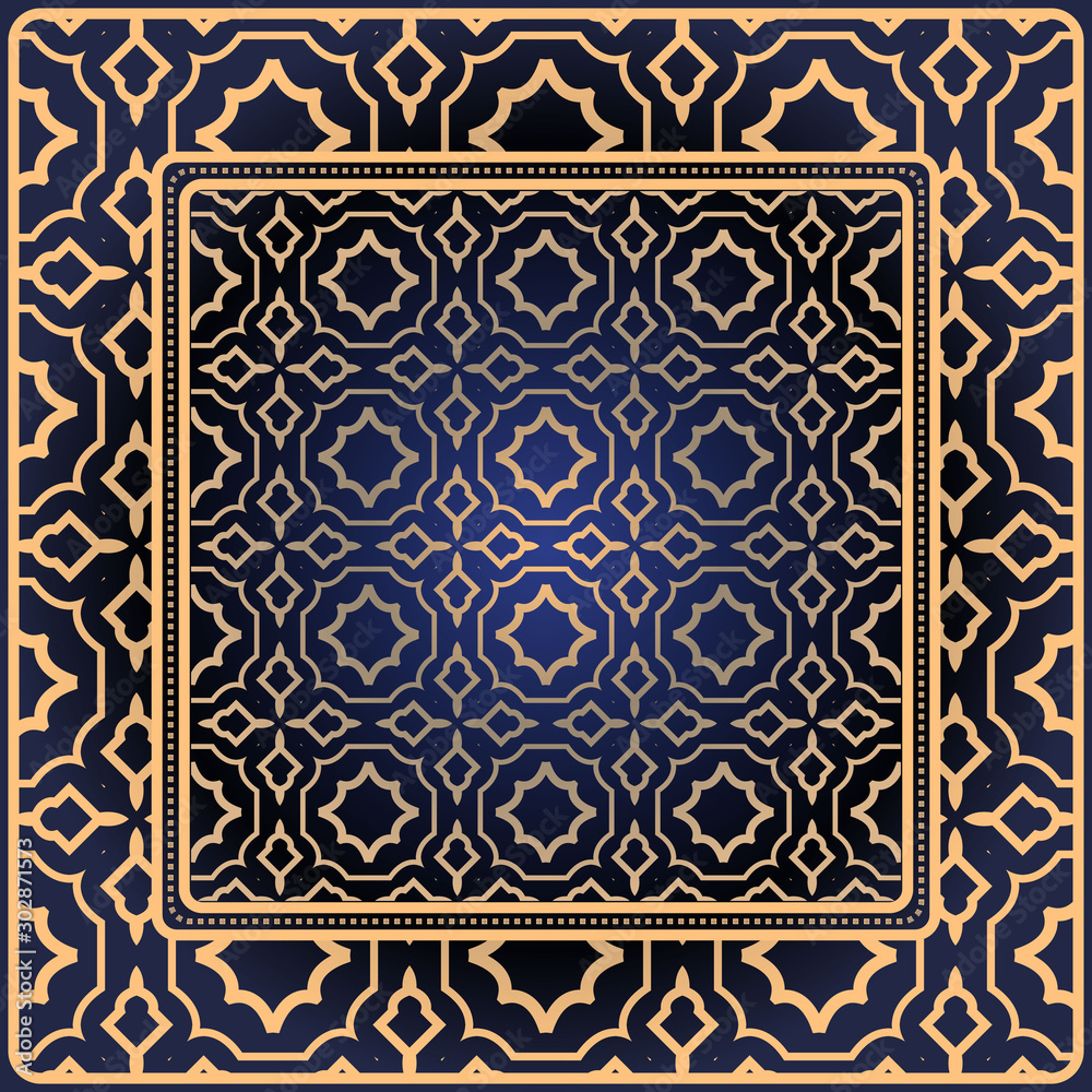 Obraz premium Decorative print with geometric pattern. Vector illustration