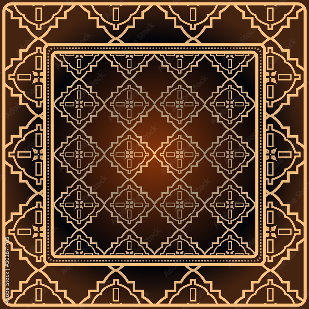 Obraz premium Decorative print with geometric pattern. Vector illustration