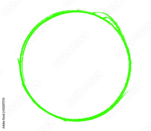 Grüner Kreis gemalt mit einem Stift