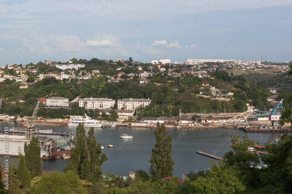 View of the South Bay and Sevastopol port, Crimea