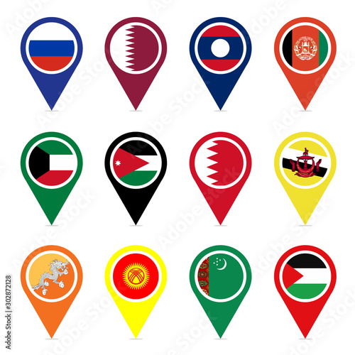 Asian countries part 3 vector icons design