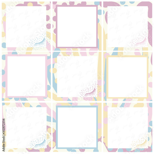 A set of nine templates for the social network page.