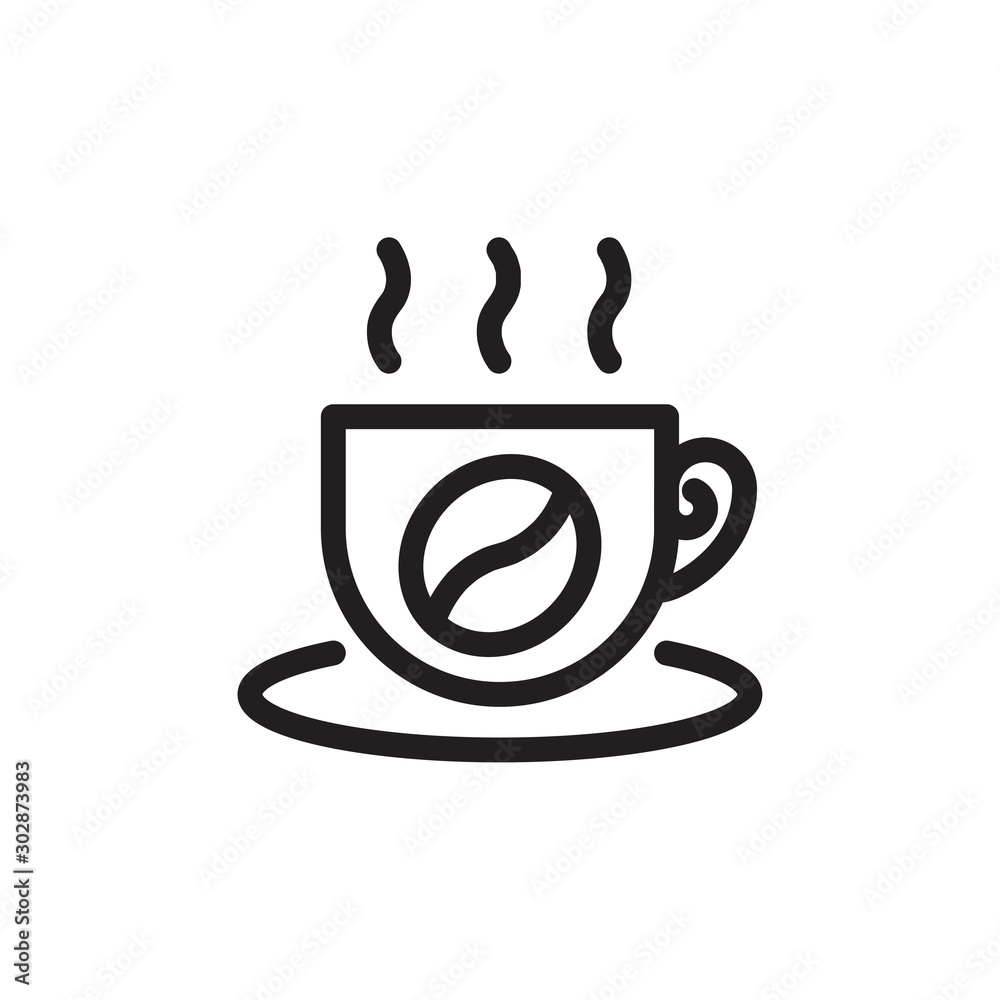flat line coffee cup icon. Logo element illustration. coffee cup design. vector eps 10 . coffee cup concept. Can be used in web and mobile . editable line stroke thickness flat line coffee cup icon. Logo element illustration. coffee cup design. vector eps 10 . coffee cup concept. Can be used in web and mobile . editable line stroke thickness