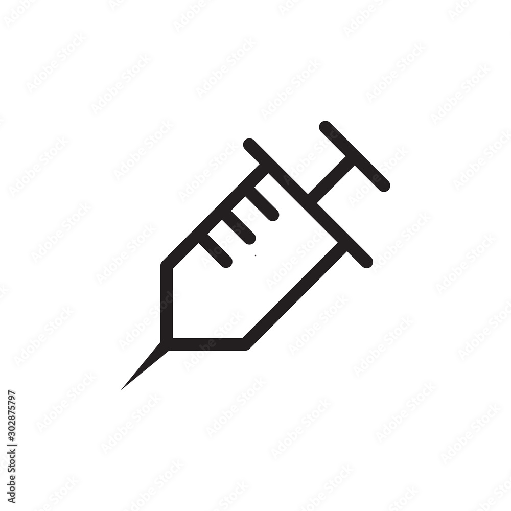 flat line injection icon. Logo element illustration. injection design. vector eps 10 . injection concept. Can be used in web and mobile . editable line stroke thickness flat line injection icon. Logo element illustration. injection design. vector eps 10 . injection concept. Can be used in web and mobile . editable line stroke thickness