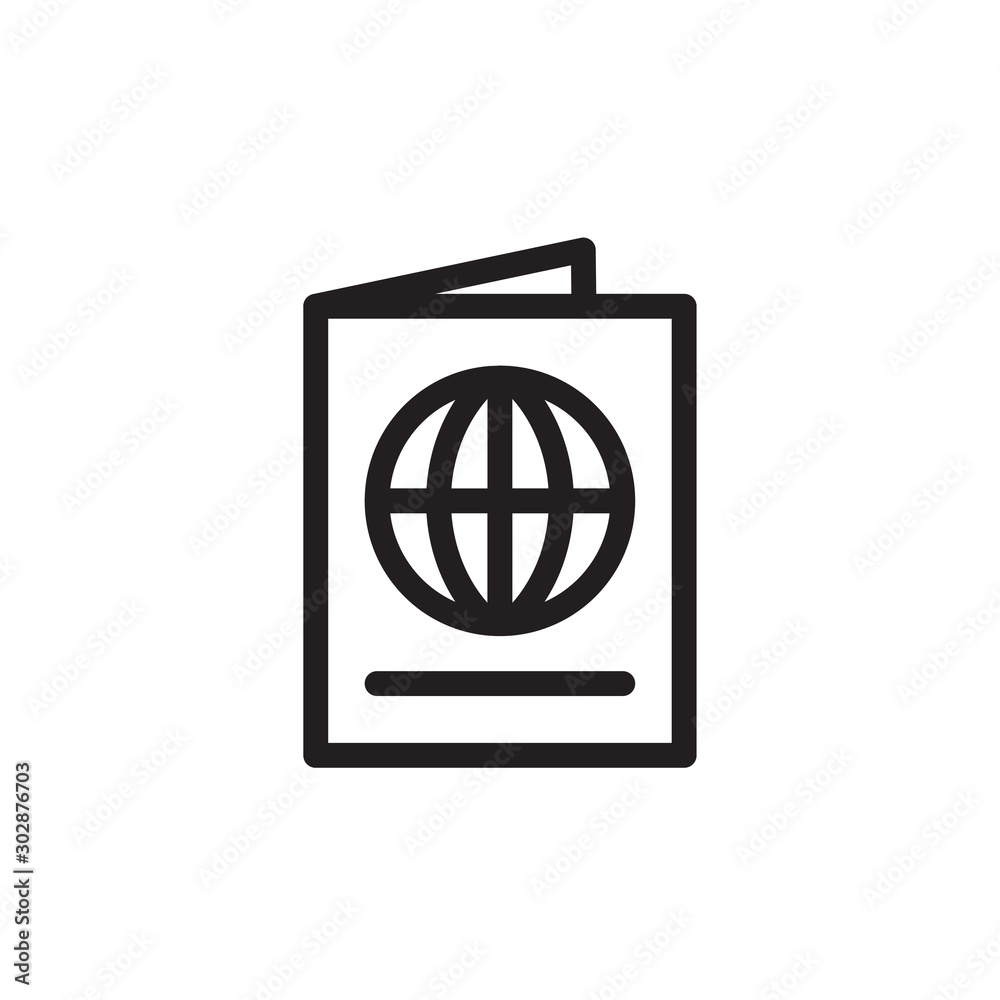 flat line identity card passport icon. Logo element illustration. identity card passport design. vector eps 10 . identity card passport concept. Can be used in web and mobile . editable line stroke flat line identity card passport icon. Logo element illustration. identity card passport design. vector eps 10 . identity card passport concept. Can be used in web and mobile . editable line stroke