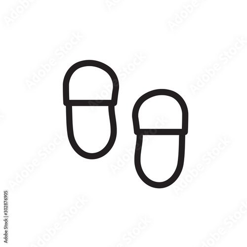 flat line slipper icon. Logo element illustration. slipper design. vector eps 10 . slipper concept. Can be used in web and mobile .