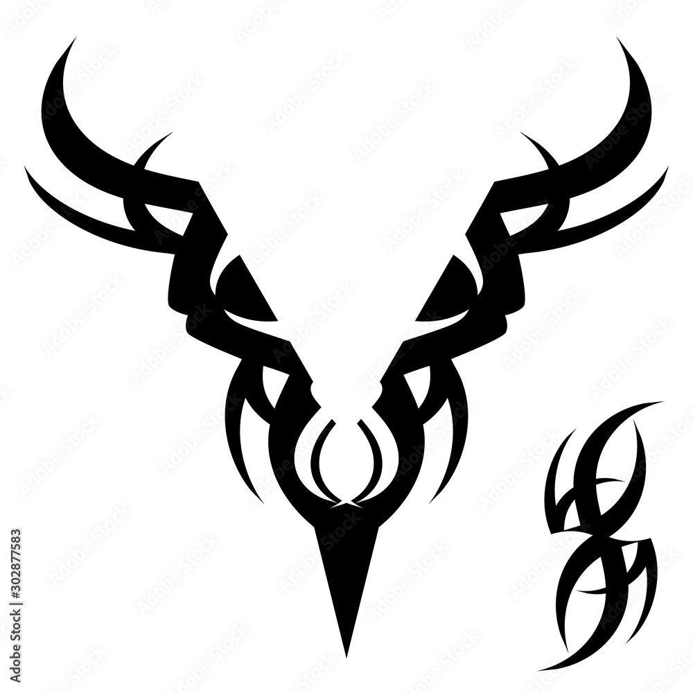 Tribal tattoo with black taurus head in the circle  Stock Illustration  69438493  PIXTA