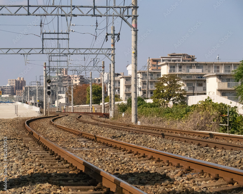 Fototapeta premium 線路と街