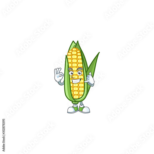 Cute corn with the character cartoon call me
