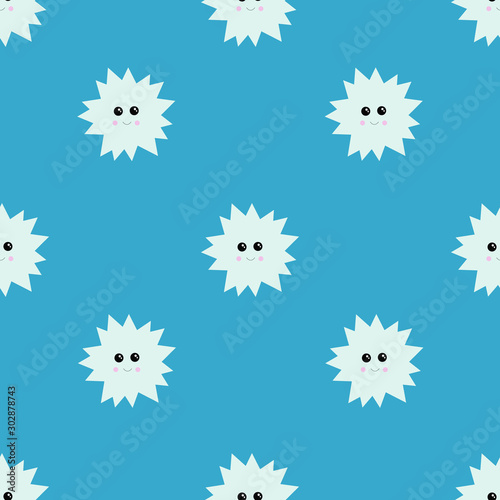 New year seamless pattern with snowflakes. Vector illustration.