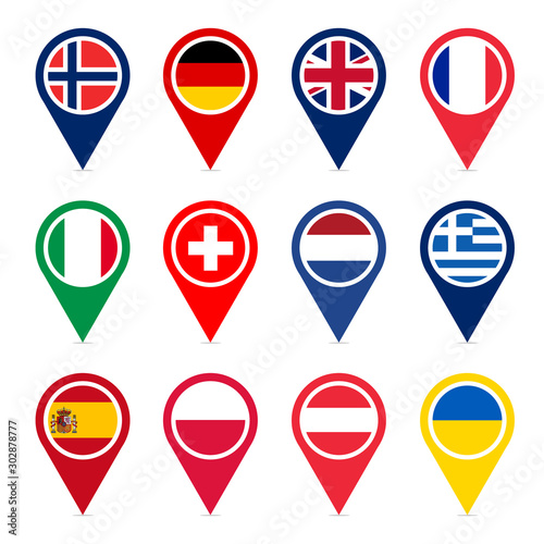 European countries part 1 vector icons design