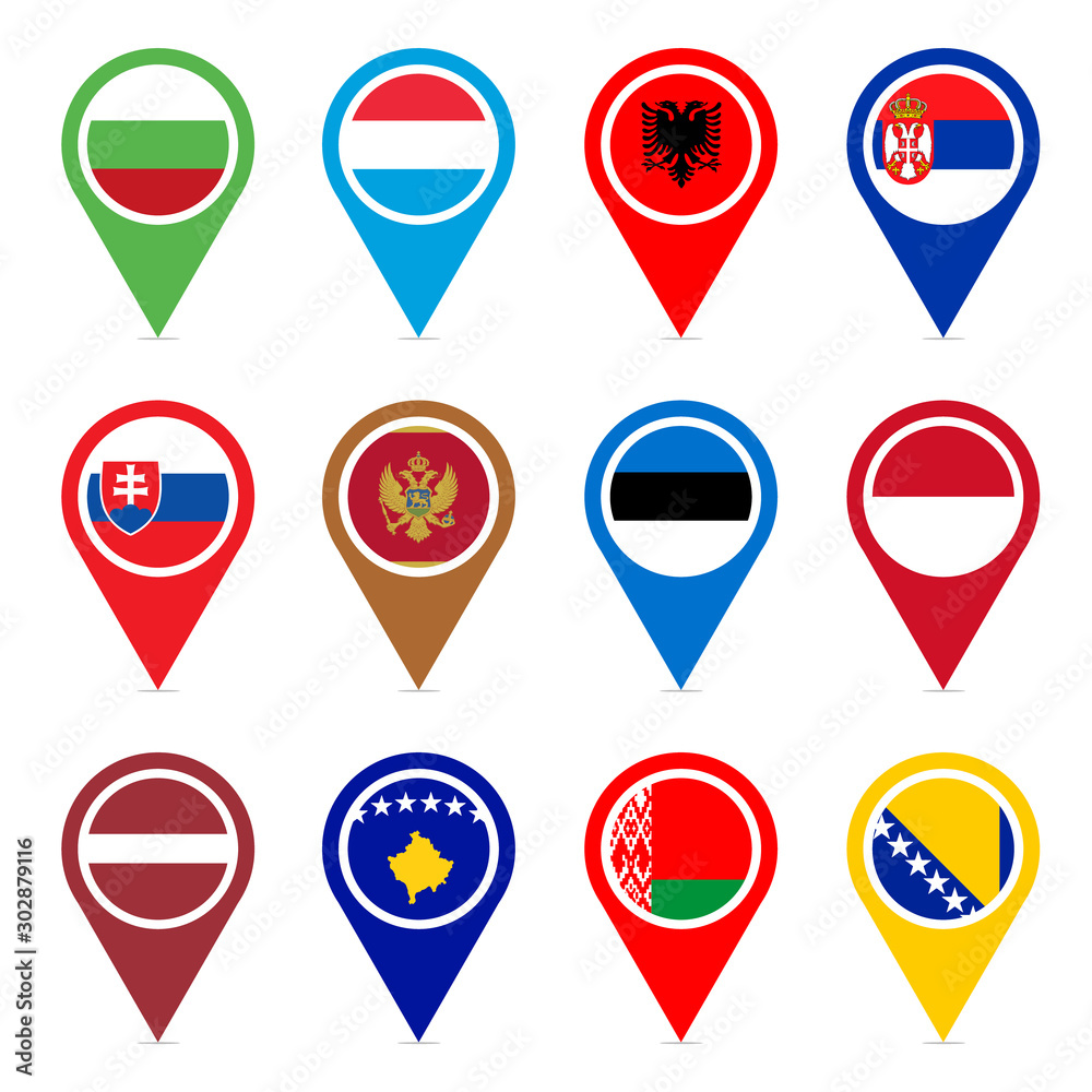 European countries part 2 vector icons design European countries part 2 vector icons design