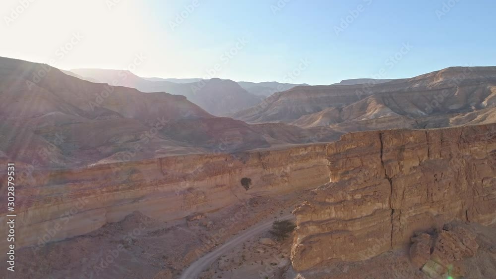 Aerial view of mountains and canyons in the Negev Desert in south Israel Aerial view of mountains and canyons in the Negev Desert in south Israel