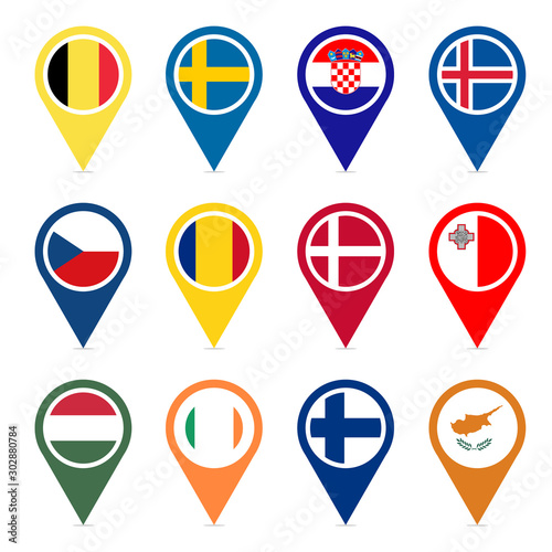 European countries part 3 vector icons design