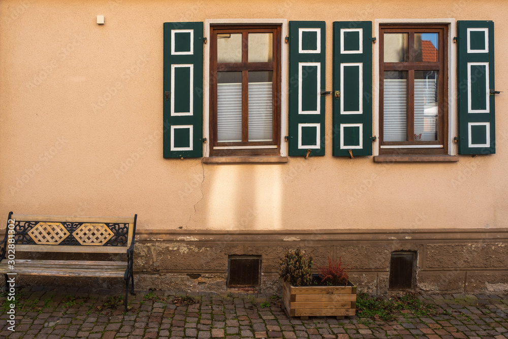 Fassade eines alten Hauses in der Altstadt von Idstein/Deutschland Fassade eines alten Hauses in der Altstadt von Idstein/Deutschland