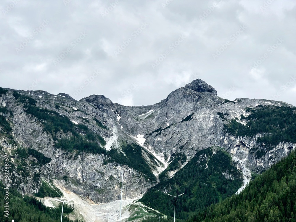 snow-capped mountains in austria