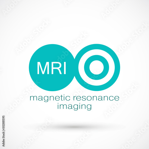MRI diagnostic vector icon logo. Magnetic resonance imaging
