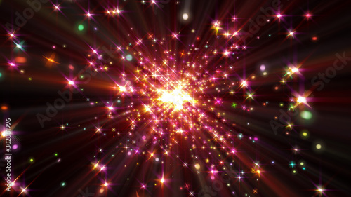 Fototapeta Naklejka Na Ścianę i Meble -  magic color stars explosion in space