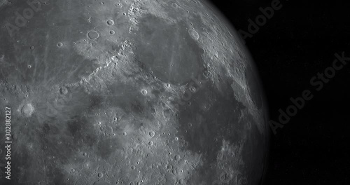 Mare Serenitatis and mare Tranquillitatis in the moon, 3d rendering photo