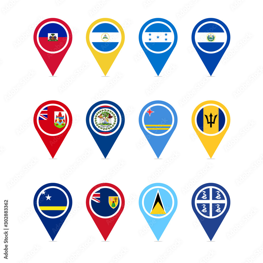 North America countries part 2 vector icons design