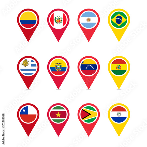 South America countries part 1 vector icons design