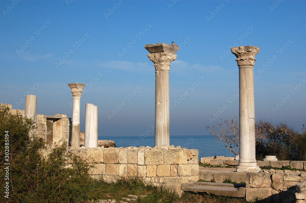 Ruins of ancient Greek colony Khersones.Sevastopol.Crimea.Russia