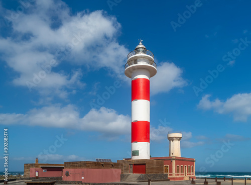 The lighthouse and the traditional fishing museum in El Cotillo, Fuerteventura, Canary Islands, Spain