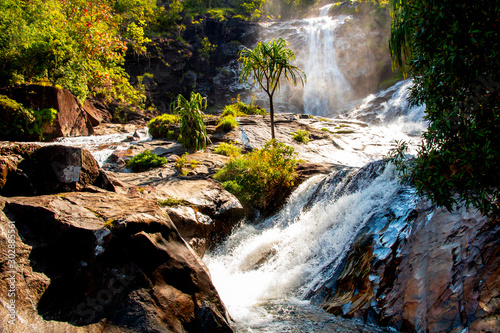 Ton Nga Chang Waterfall, is beautiful with all seven layers of Songkhla province, Thailand, Many tourists go to travel