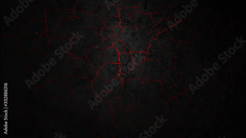 Red Crack Wall Abstract Background. Background Texture. photo