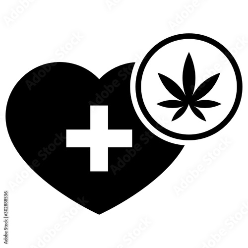 Marijuana for Heart and cardiovascular diseases vector icon design