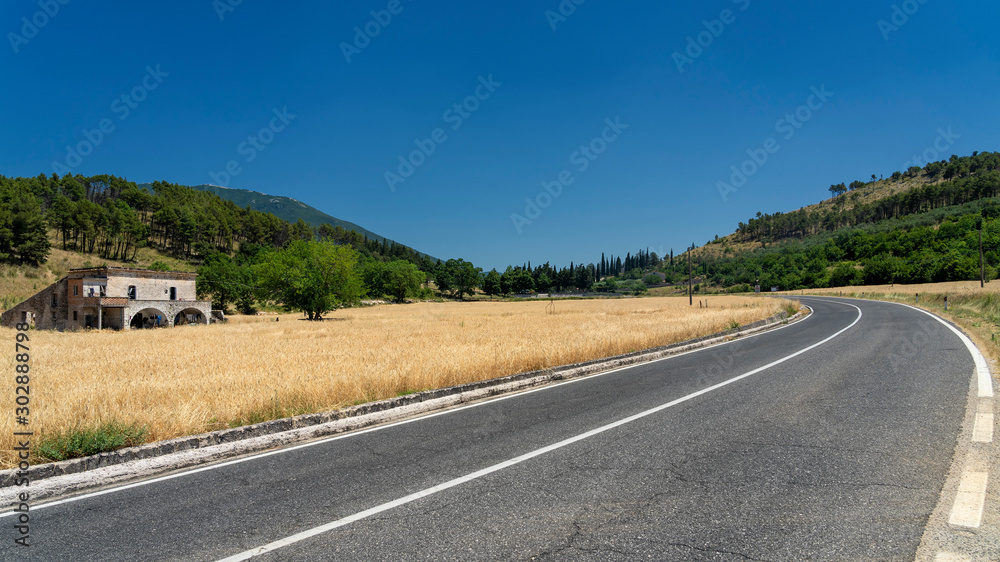 Landscape along the road to Capua, Campania, italy