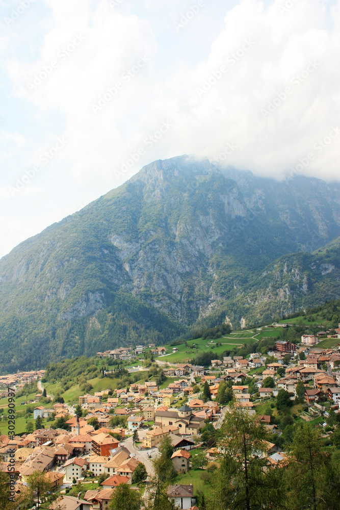 Italian village on the mountainside